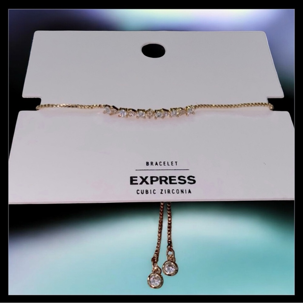 Express Cubic Zirconia Bracelet NWT $20 Gold-tone & Sparkly